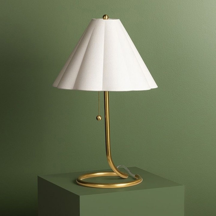 【MITZI】アメリカ・デザイン照明 テーブルライト「Martha」1灯 ゴールド（Φ360×H580mm）