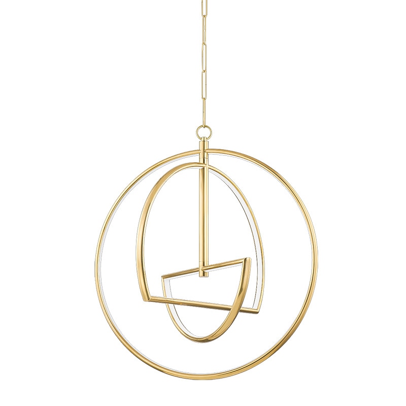 【HUDSON VALLEY】アメリカ・デザイン照明 LEDシャンデリアライト「WELLAND」3灯 ゴールド（W710×H799mm）