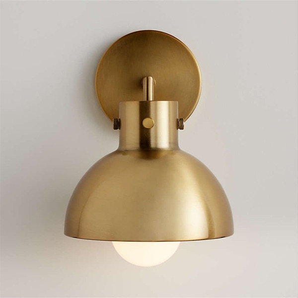 アメリカ・デザイン照明　モダンメタルウォールライト「Dakota」Brass・1灯（φ191×D213×H231mm）
