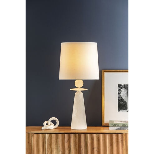 【HUDSON VALLEY】アメリカ・デザイン照明 テーブルライト・アラバスター「MONTGOMERY」1灯 ホワイト（φ350×H769mm）