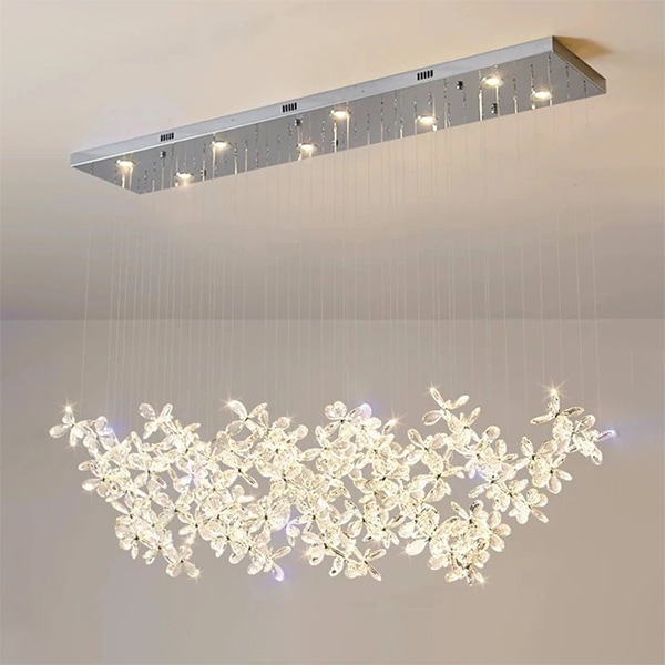 デザイン照明 クリスタルシーリングペンダントライト シルバー（W1000