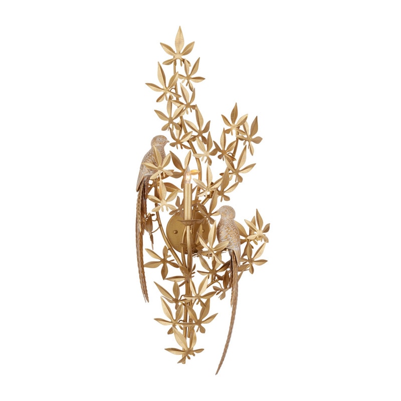 【CURREY】アメリカ・デザイン照明 ウォールライト 1灯 Left「Aviary」ゴールド（W350×D190×H870mm）
