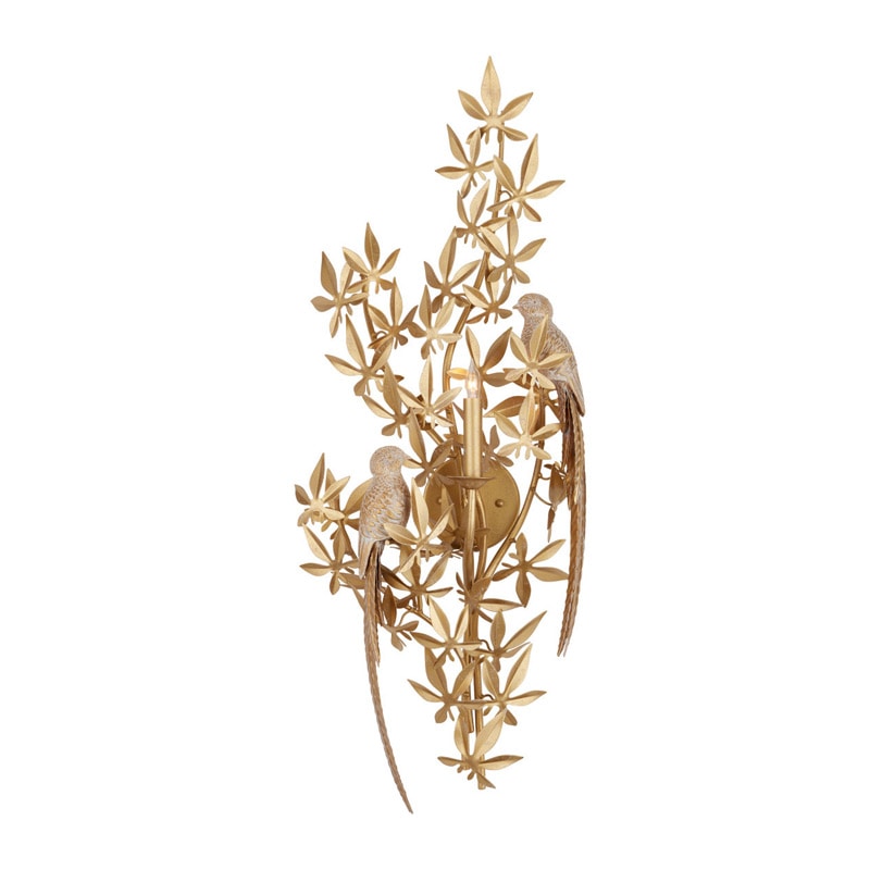 【CURREY】アメリカ・デザイン照明 ウォールライト 1灯 Right「Aviary」ゴールド（W350×D190×H870mm）