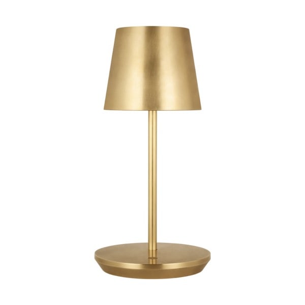 【TECH LIGHTING】アメリカ・テーブルライト「Nevis Short Accent Rechargeable Table Lamp」ゴールド（W130×D130×H267mm）