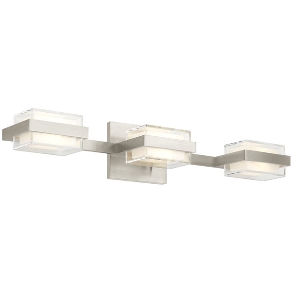 【TECH LIGHTING】アメリカ・ウォールライト「Kamden 3-Light Bath」シルバー（W572×D120×H110mm）