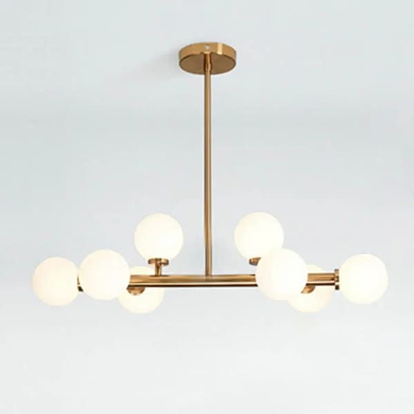 ガラスボールシェード照明　シーリングペンダントライト　ゴールド（W550／950mm）