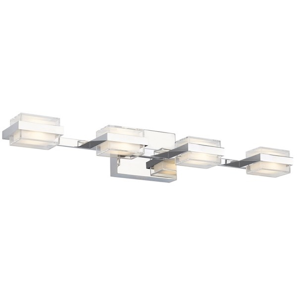 【TECH LIGHTING】アメリカ・ウォールライト「Kamden 4-Light Bath」シルバー（W798×D143×H127mm）