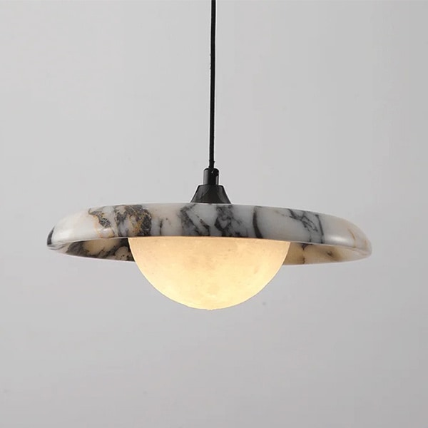 【リーズナブル】デザイン照明　モダンストーンペンダントライト（φ250×H100mm） 