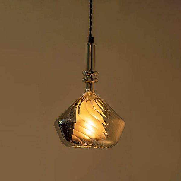 【リーズナブル】デザイン照明　モダンガラスシェードペンダントライト（φ160×H270mm） 