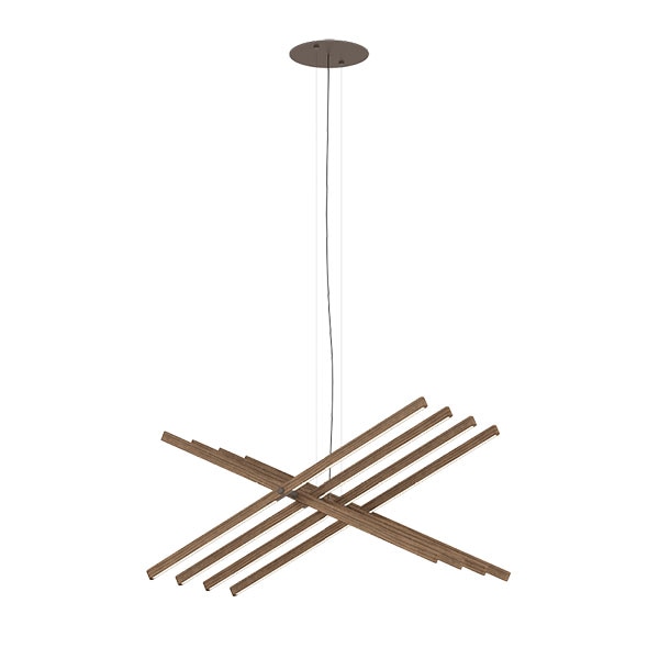 【VIBIA】 スペイン・デザイン照明「Rhythm Horizontal」ペンダントライト　ブラウン（W490×H870mm）