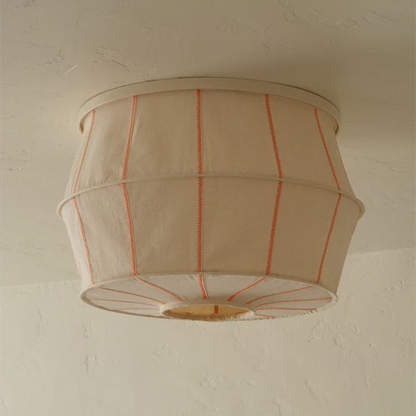 【Tulip】アメリカ・おしゃれ照明カバー「Gem Poppy」ベージュ×ピンク（φ508×H356mm）