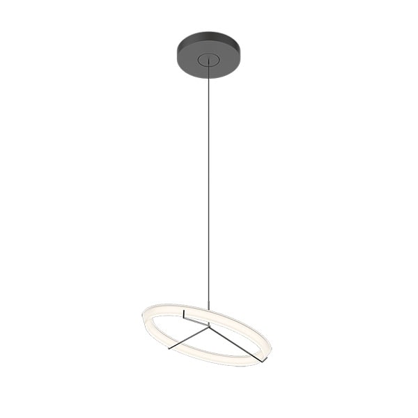 【VIBIA】 スペイン・デザイン照明「Halo jewel」ペンダントライト　ブラック／ゴールド（φ563×H40mm）