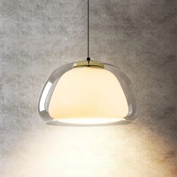 デザイン照明　モダンガラスシェードペンダントライト（φ250／390mm）