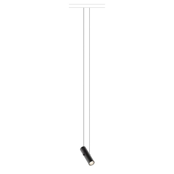 【VIBIA】 スペイン・ショップレール照明「Circus」ペンダントライト　ブラック／ベージュ 配光角度：Wide（48°）（φ40×W140mm）
