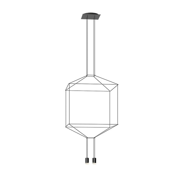 【VIBIA】 スペイン・デザイン照明「Wireflow」ペンダントライト（W800×D800×H1050mm）