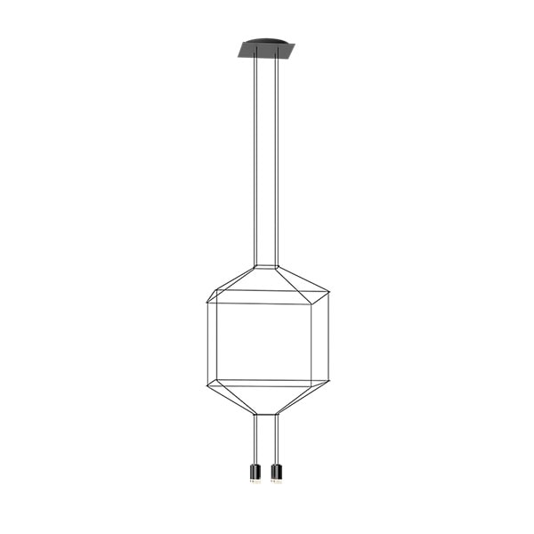 【VIBIA】 スペイン・デザイン照明「Wireflow」ペンダントライト（W640×D640×H850mm）