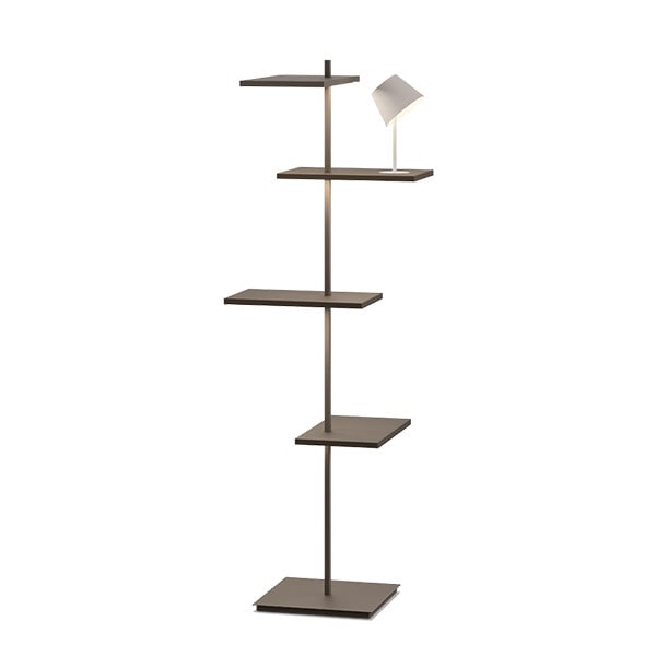 【VIBIA】スペイン・デザイン照明「Suite」フロアライト　ブラウン／ホワイト（W460×D460×H1330mm）