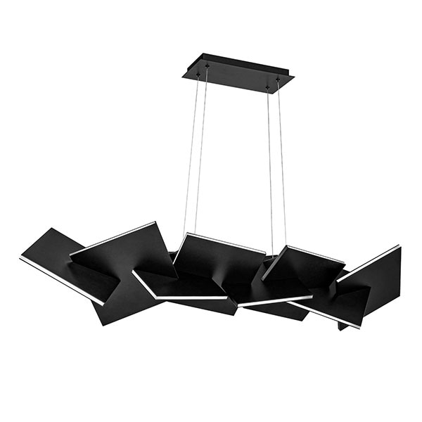 【Modern Forms】アメリカ・デザイン照明　シーリングペンダントライト「Konstruct」ブラック（W1220×H255×D241mm）