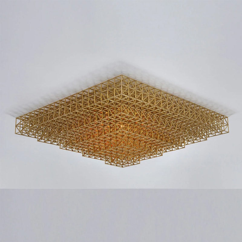 【Roll & Hill】アメリカ・デザイン照明 「Gridlock」シーリングライト（L970×W970×H260mm）