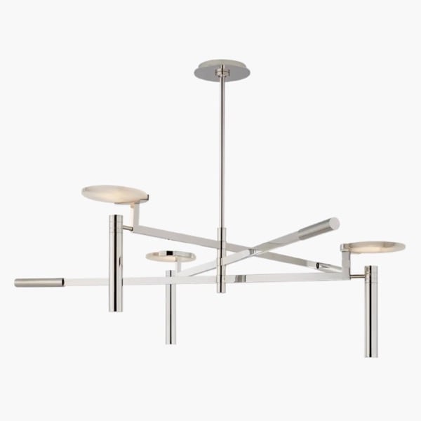 【Visual Comfort】アメリカ・デザイン照明 シャンデリア「Melange Large Floating Disc Chandelier」シルバー（W1117×H356mm）