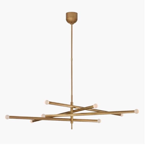 【Visual Comfort】アメリカ・デザイン照明 シャンデリア「Rousseau Grande Eight Light Articulating Chandelier」ゴールド（W1651×H356mm）