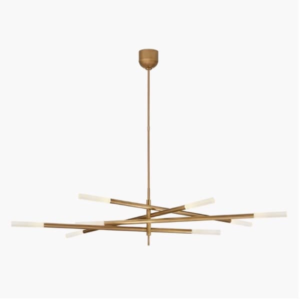 【Visual Comfort】アメリカ・デザイン照明 シャンデリア「Rousseau Grande Eight Light Articulating Chandelier」ゴールド（W1651×H356mm）