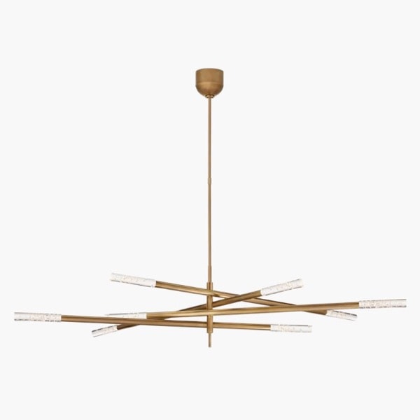 【Visual Comfort】アメリカ・デザイン照明 シャンデリア「Rousseau Grande Eight Light Articulating Chandelier」ゴールド（W1651×H356mm）