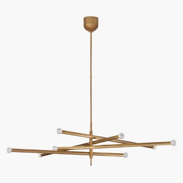 【Visual Comfort】アメリカ・デザイン照明 シャンデリア「Rousseau Grande Eight Light Articulating Chandelier」ゴールド（W1651×H356mm）