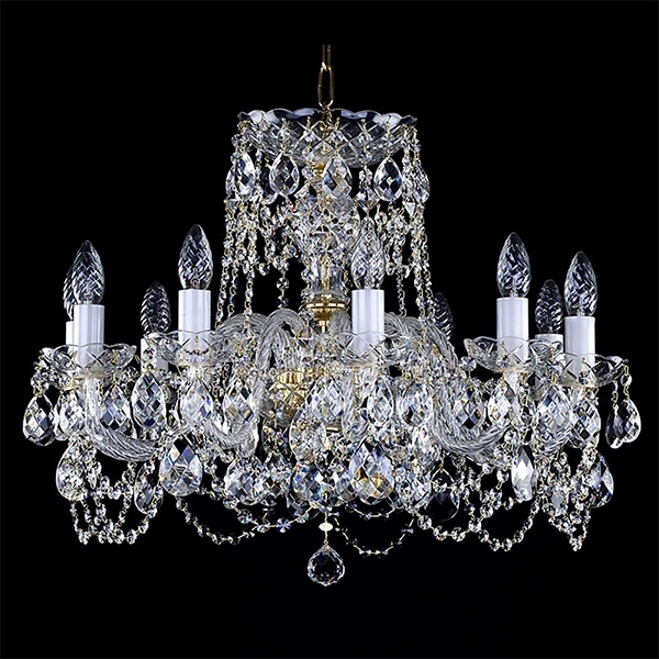 【１台在庫有！ゴールドのみ】【ART GLASS】クリスタルシャンデリア「DONATELA X. S-A 230」10灯（W660×H480mm）