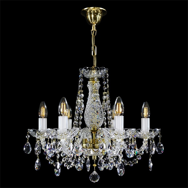 【各1台在庫有！】【ART GLASS】クリスタルシャンデリア「FARRAH VI」6灯（W490×H440mm）