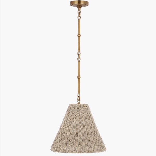 【Visual Comfort】アメリカ・デザイン照明 ペンダントライト 「Goodman Small Hanging Light」1灯・ゴールド／アッシュ（W381×H356mm）