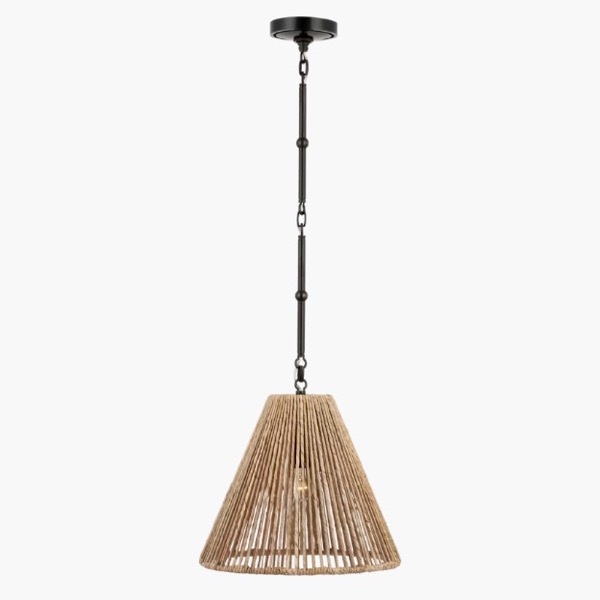 【Visual Comfort】アメリカ・デザイン照明 ペンダントライト 「Goodman Small Hanging Light」1灯・ブロンズ／アバカ（W381×H356mm）