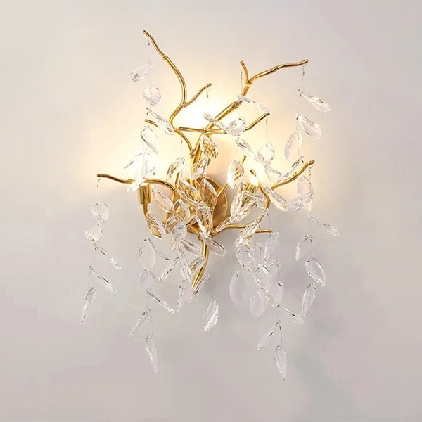 【リーズナブル】デザイン照明　クリスタルウォールライト　ゴールド／シルバー（W350×H550mm） ウォールライト・ブラケットライト