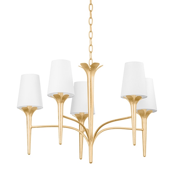 【MITZI】アメリカ・デザインシャンデリア「Emily」5灯・ゴールド（φ762×H500mm）