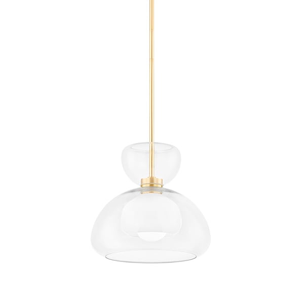 【MITZI】アメリカ・デザインペンダントライト「Cortney」1灯・ゴールド（φ300×H282mm）