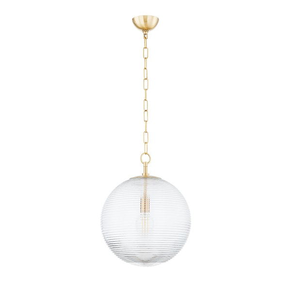 【MITZI】アメリカ・デザインペンダントライト「SARA」1灯・ゴールド（φ383×H497mm）