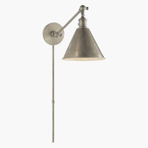 【Visual Comfort】アメリカ・ウォールライト「Boston Functional Single Arm Library Light」1灯 グレー（W178×D432×H279mm）