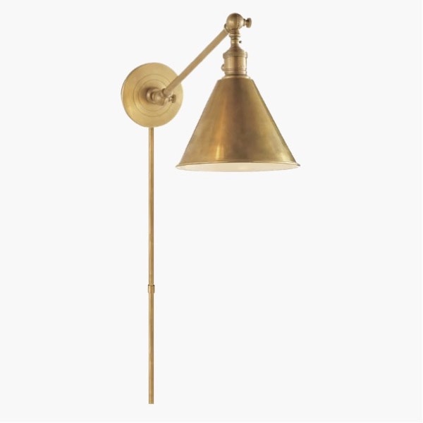 【Visual Comfort】アメリカ・ウォールライト「Boston Functional Single Arm Library Light」1灯 ゴールド（W178×D432×H279mm）