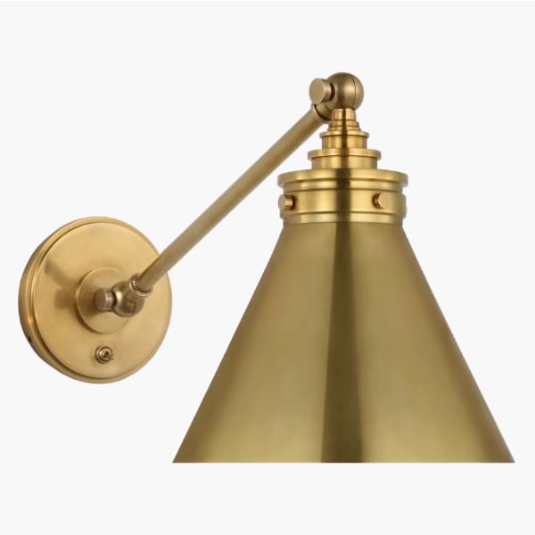 【Visual Comfort】アメリカ・ウォールライト「Parkington Single Library Wall Light」1灯 ゴールド（W203×D432×H229mm）