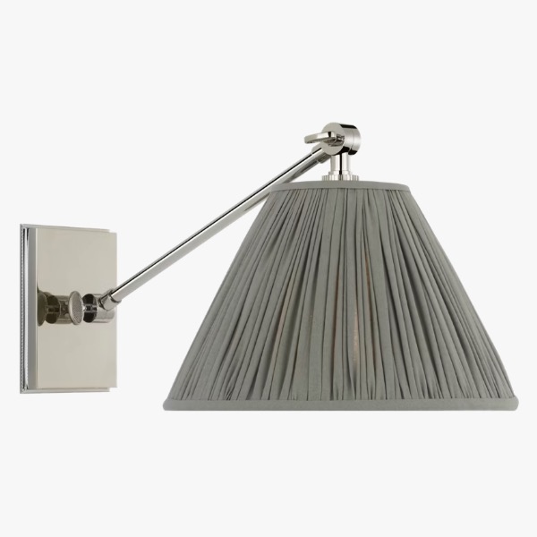【Visual Comfort】アメリカ・ウォールライト「Wimberley Single Library Wall Light」1灯 シルバー／グレー（W254×D381×H203mm）