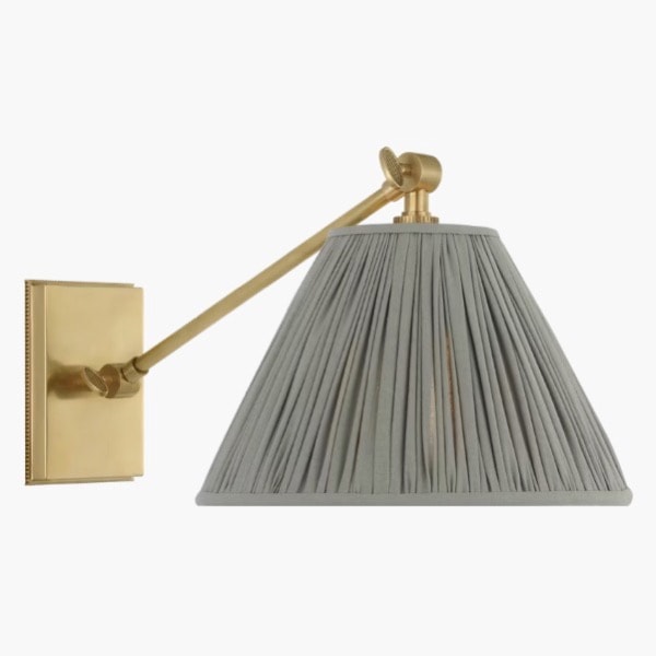 【Visual Comfort】アメリカ・ウォールライト「Wimberley Single Library Wall Light」1灯 ゴールド／グレー（W254×D381×H203mm）