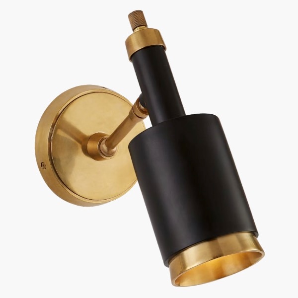 【Visual Comfort】アメリカ・ウォールライト「Anders Small Articulating Wall Light」1灯 ゴールド／ブラック（W127×D203×H254mm）