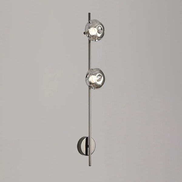 【法人様・店舗様限定】デザイン照明　ガラスシェードウォールライト　2灯・ブラック／ゴールド（W120×D140×H800mm） ウォールライト・ブラケットライト