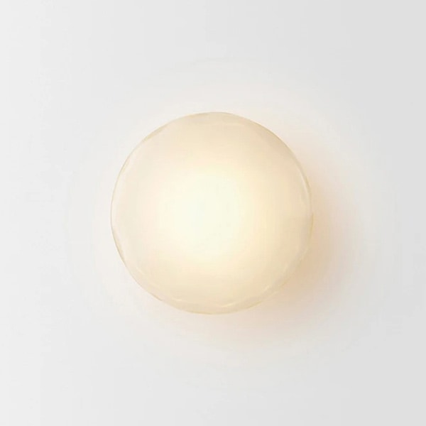 【リーズナブル】デザイン照明　モダンガラスウォールライト　ホワイト（φ200mm）