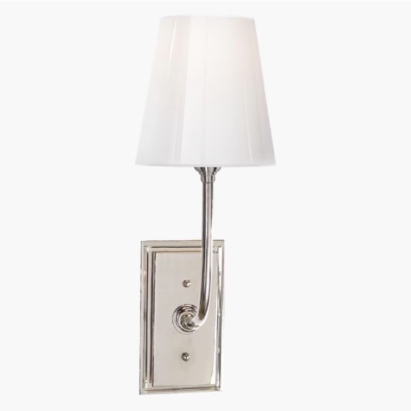 【Visual Comfort】アメリカ・ウォールライト「Hulton Sconce」1灯 シルバー・ガラス（W152×D178×H432mm）