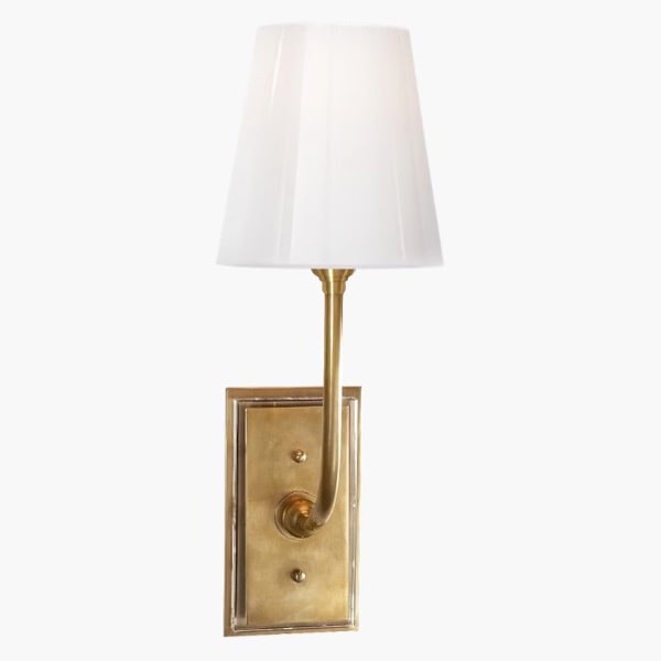【Visual Comfort】アメリカ・ウォールライト「Hulton Sconce」1灯 ゴールド・ガラス（W152×D178×H432mm）