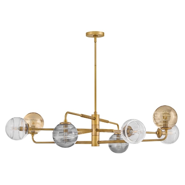 【HINKLEY】LEDシャンデリアライト「Oberon」8灯（W1220×H267-1105mm）