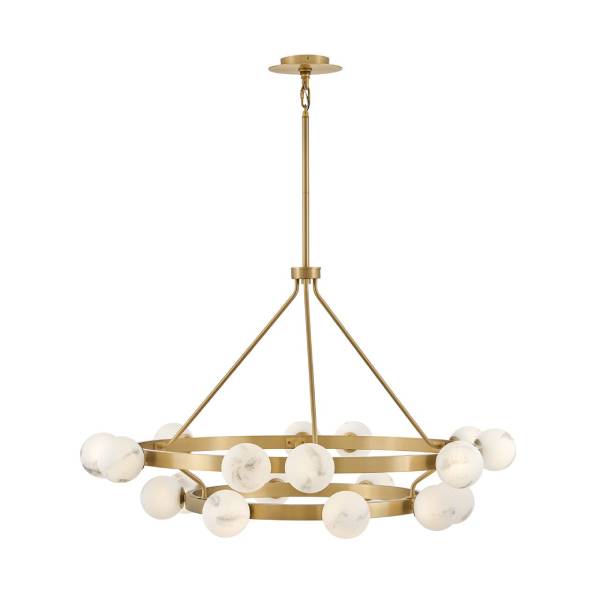 【HINKLEY】LEDフープ型シャンデリアライト「Selene」18灯（Φ1220×H712-1607mm）