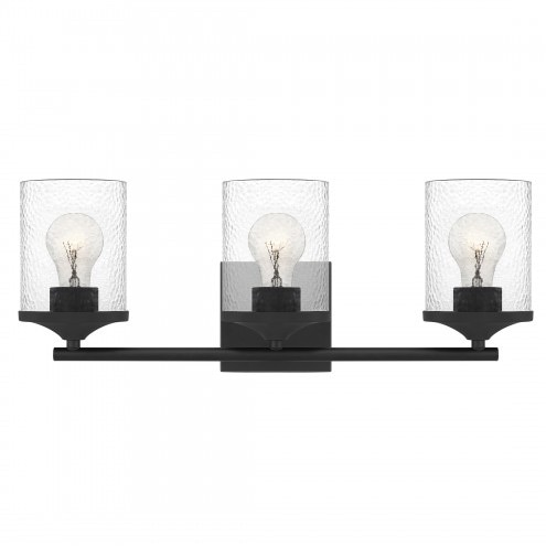 【QUOIZEL】アメリカ・デザイン照明 バスルーム照明 ウォールライト 3灯「Abner」マットブラック（W530×D140×H190mm）