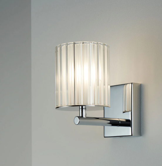【Tom Kirk】イギリス・デザイン照明 ウォールブラケット「Flute Wall Light」1灯・クローム（W100×H165mm）